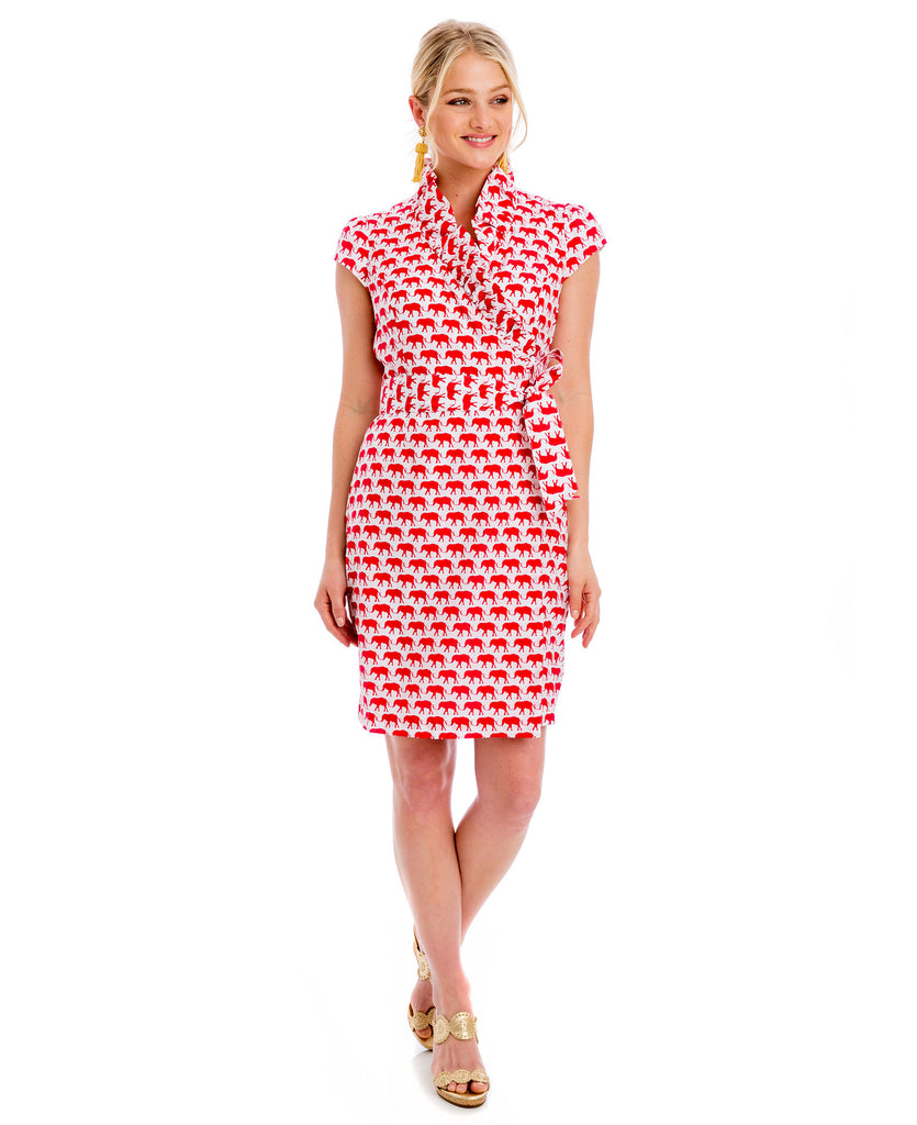SCOTLAND DRESS ELEPHANT RED – Elizabeth McKay