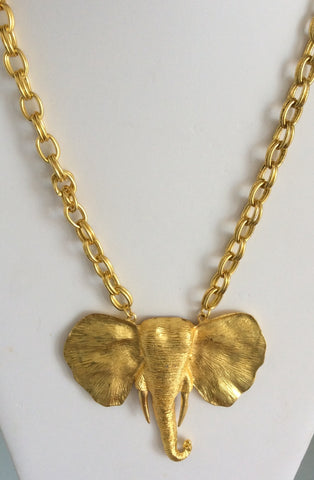 Gold Elephant Necklace