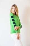Heart Sleeve Sweater | green & navy
