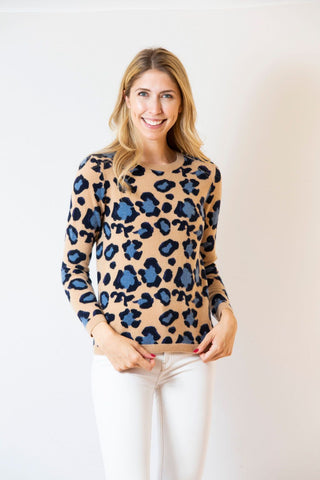 Leopard Sweater | oatmeal & denim