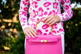 Leopard Sweater | ivory & pink