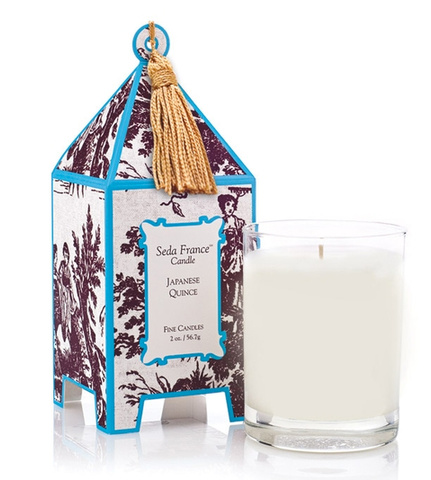 Japanese Quince Classic Toile Mini Pagoda Box Candle
