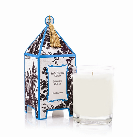 Japanese Quince Classic Toile Pagoda Box Candle