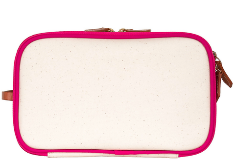 Daisy Coated Canvas Dopp Kit - Pink