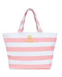 Pink and White Strip Tote