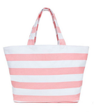 Pink and White Strip Tote