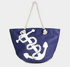 Navy with Anchor Beach Bag