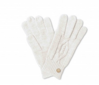 Wool Cable Knit Gloves - Winter White
