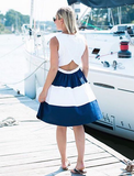 Lisa Dress - Hot Pink and White