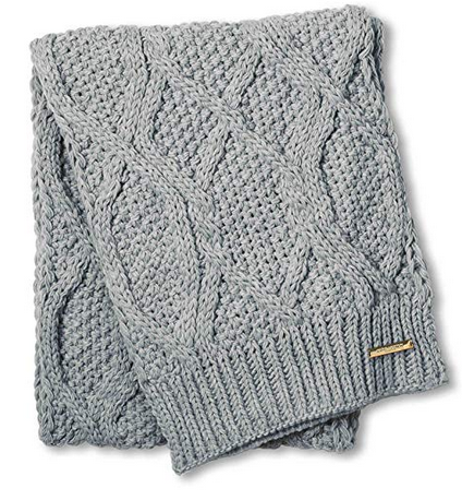 Cable Knit Scarf - Soft Grey