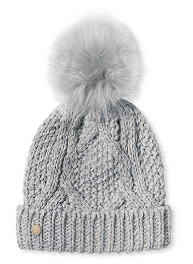 Cable Knit Hat - Soft Grey