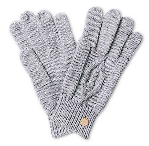 Cable Knit Gloves - Soft Grey