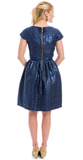 FRANCES DRESS - NAVY HOUNDSTOOTH