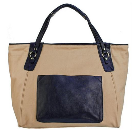 Sunday Tote- Navy/Neutral