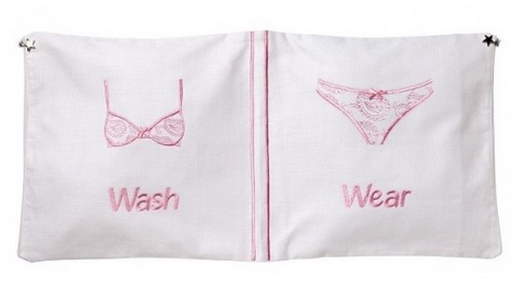 Wash and Wear PINK Embroidery Laundry Travel Bag