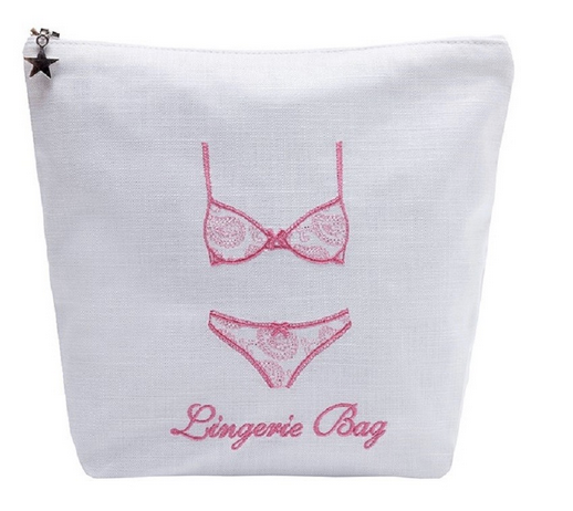 Pink Embroidery Lingerie Travel Bag
